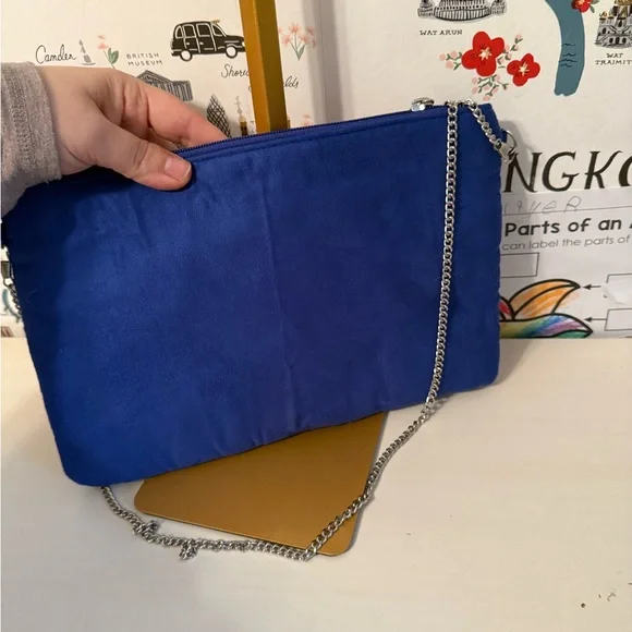 Blue Beaded Floral Clutch - Picture 2 of 5